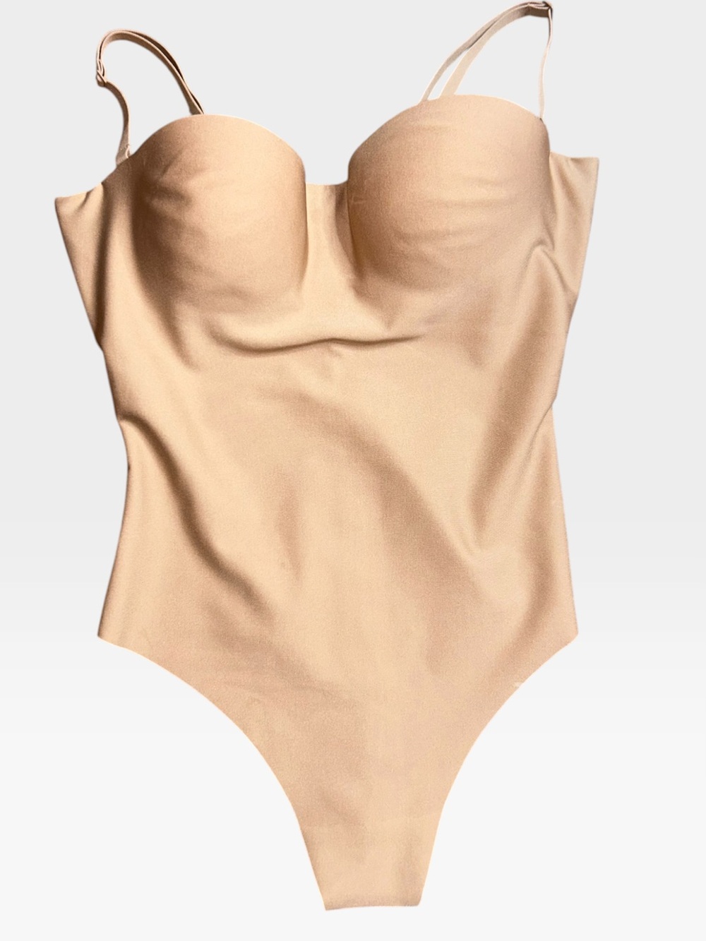 Skims Body Molded Underwire Thong Bodysuit Sz S Shade Clay